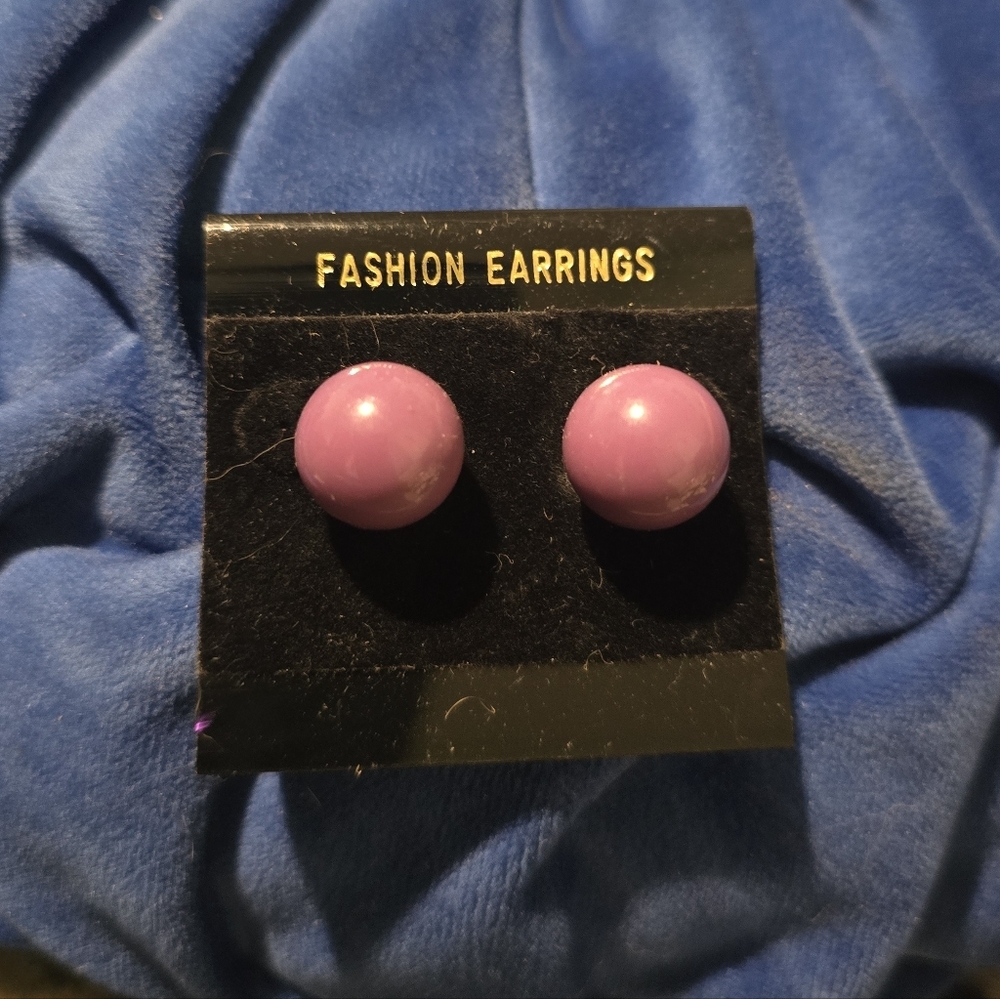 Vintage Pink Ball Earrings